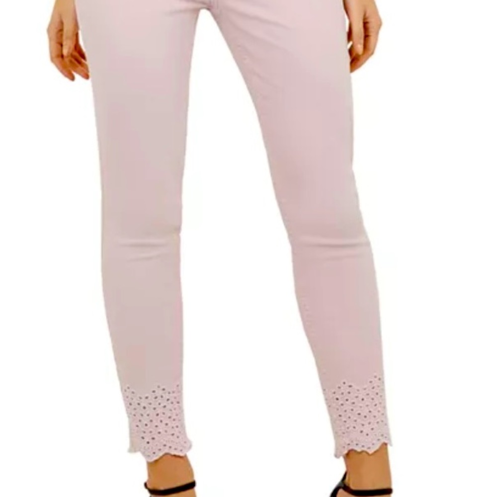 Ted Baker Massiee skinny jeans pink with eyelet trim Size 26